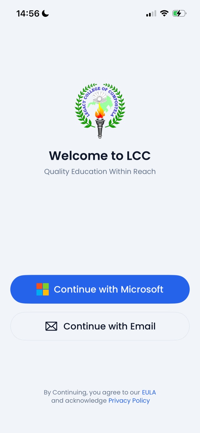 ClassEdge login screen with the Continue with Microsoft button