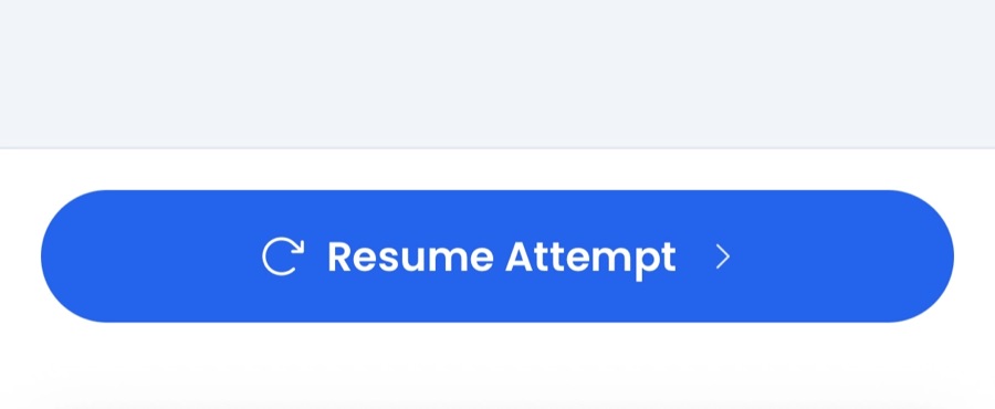 The blue Resume Attempt button
