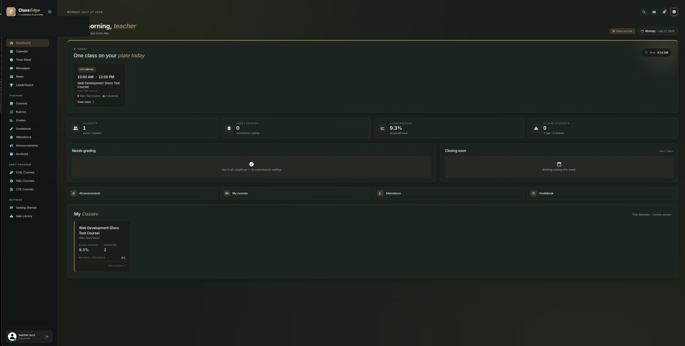 ClassEdge in dark mode