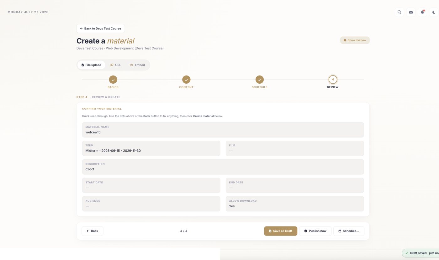 Material wizard step 4: Review